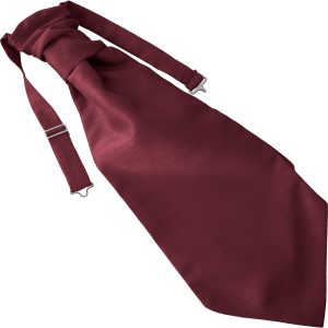 Dark Wine Dupion Ruche Cravat Adult Size Pre-tied