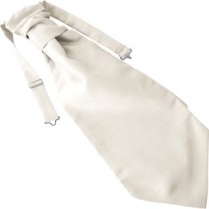Ivory Dupion Ruche Cravat Adult Size Pre-tied