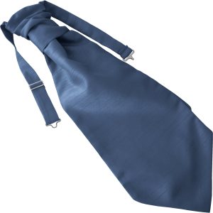 Ocean Blue Dupion Ruche Cravat Adult Size Pre-tied