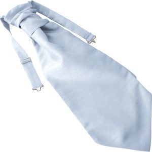 Sky Blue Dupion Ruche Cravat Adult Size Pre-tied