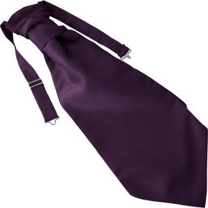 Prune Purple Dupion Ruche Cravat Adult Size Pre-tied