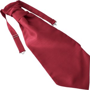 Ruby Red Dupion Ruche Cravat Adult Size Pre-tied