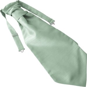 Sage Green Dupion Ruche Cravat Adult Size Pre-tied