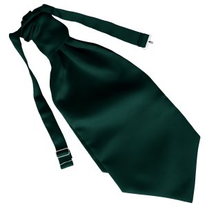Satin Bottle Green Ruche Cravat