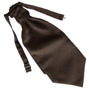 Satin Brown Ruche Cravat