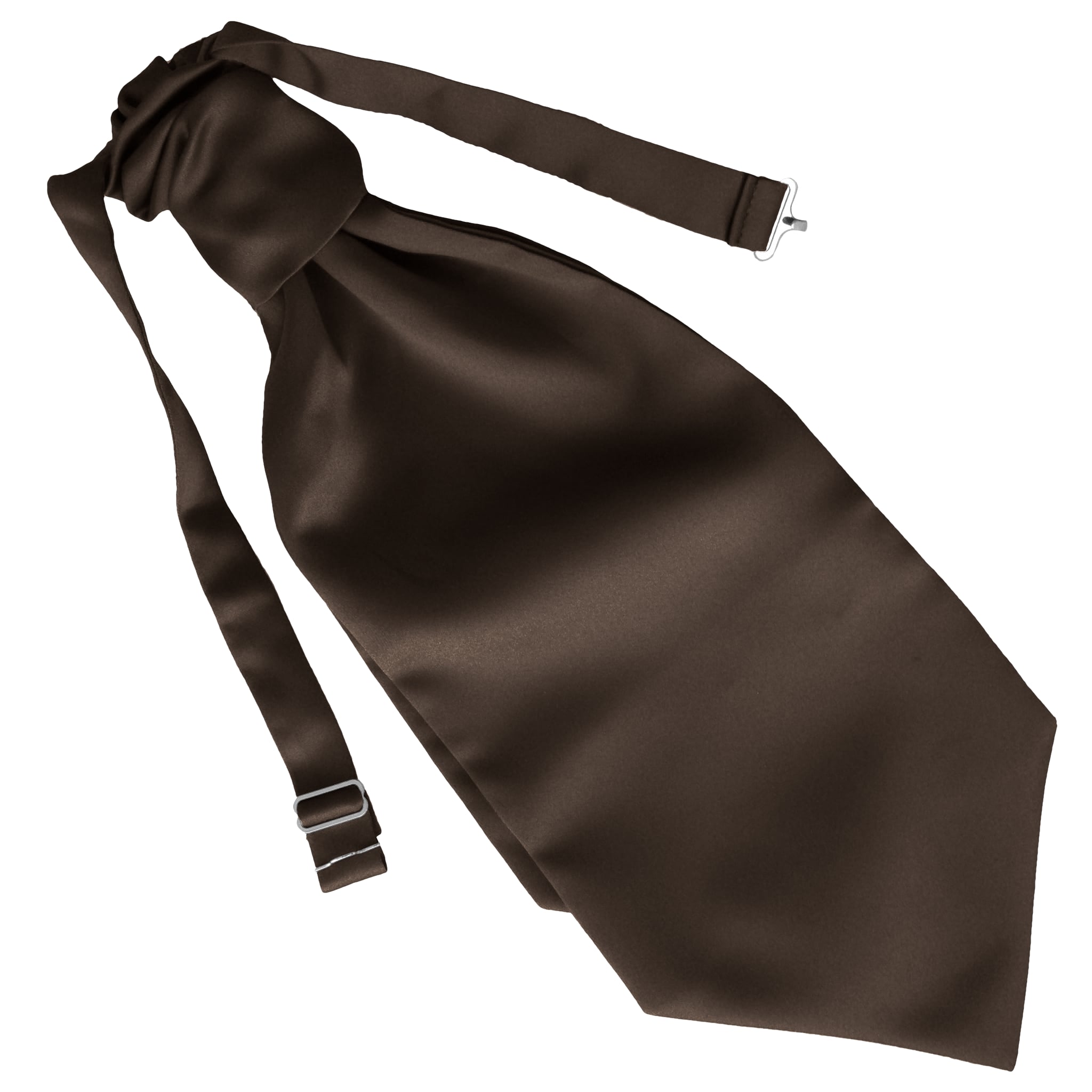 Satin Brown Ruche Cravat