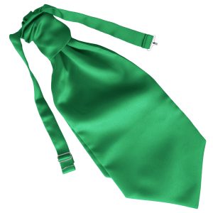 Satin Emerald Green Ruche Cravat