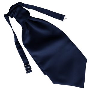 Satin Navy Blue Ruche Cravat
