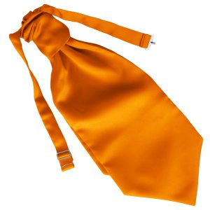 Satin Orange Ruche Cravat