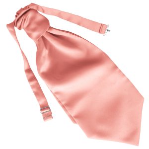 Satin Peach Echo Ruche Cravat