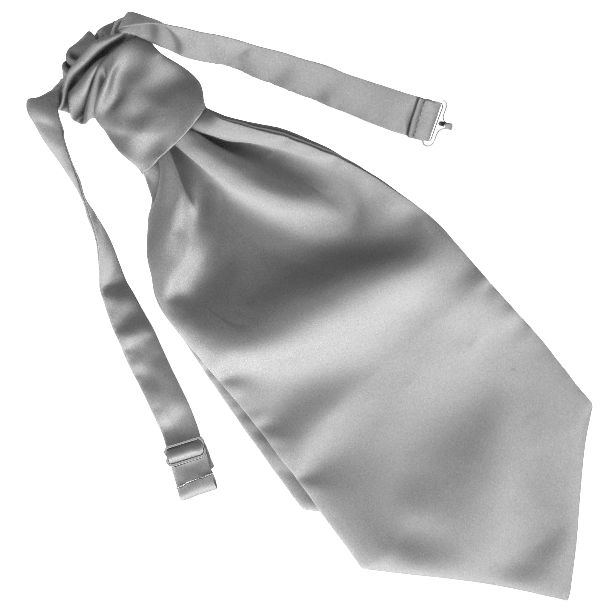 Satin silver Ruche Cravat