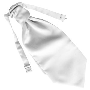 Satin White Ruche Cravat