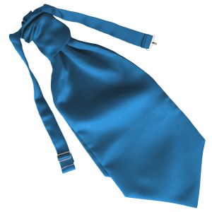 Satin Turquoise Ruche Cravat