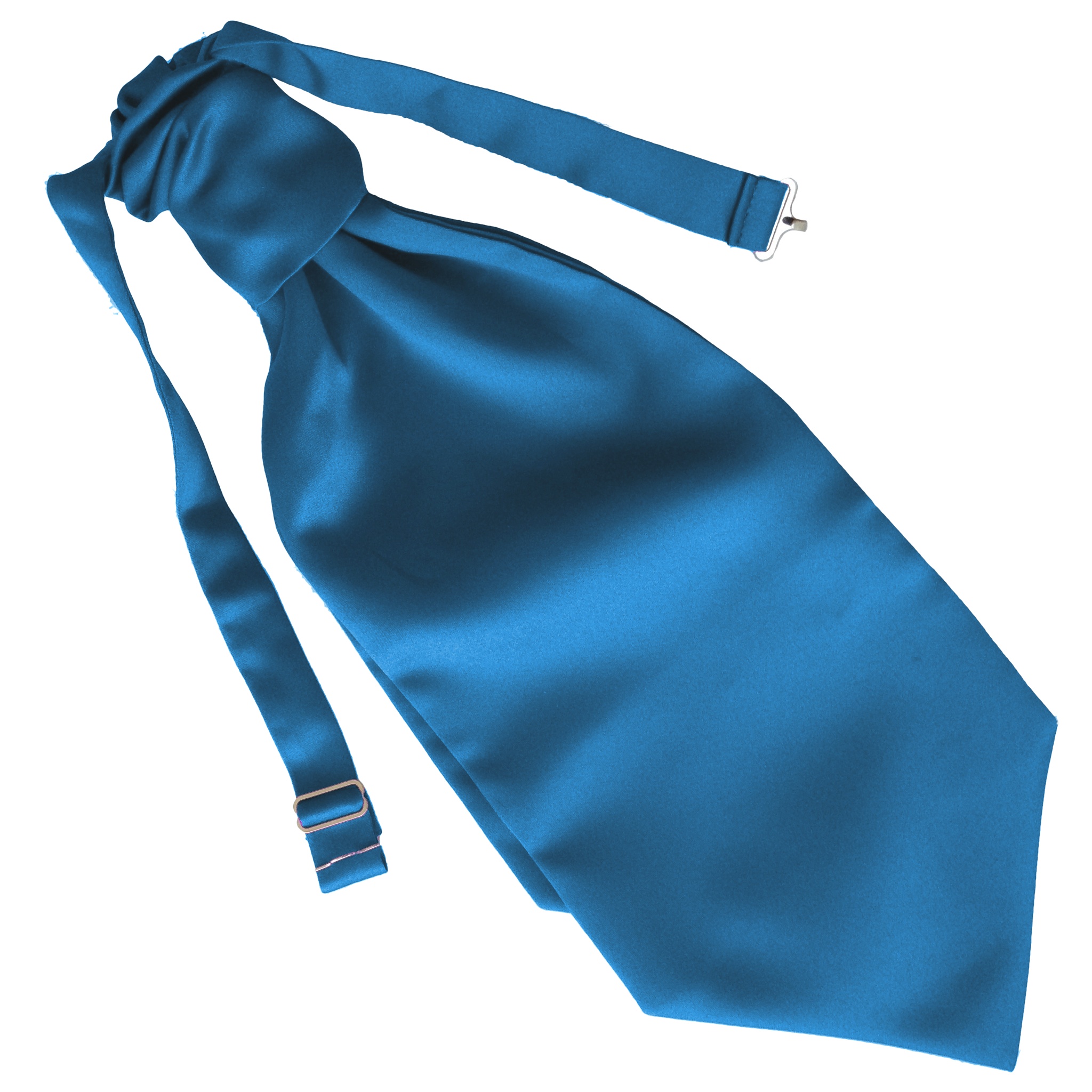 Satin Turquoise Ruche Cravat