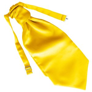 Satin Yellow Ruche Cravat