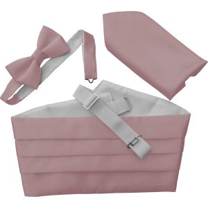 Satin Baby Pink Italian Satin Wedding Cummerbund and Bow Tie Set