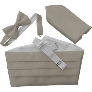Satin Champagne Italian Satin Wedding Cummerbund and Bow Tie Set