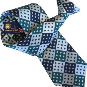 Domino Check with 9 Spots Clip On Tie