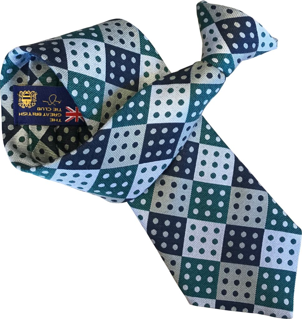 Domino Check with 9 Spots Clip On Tie