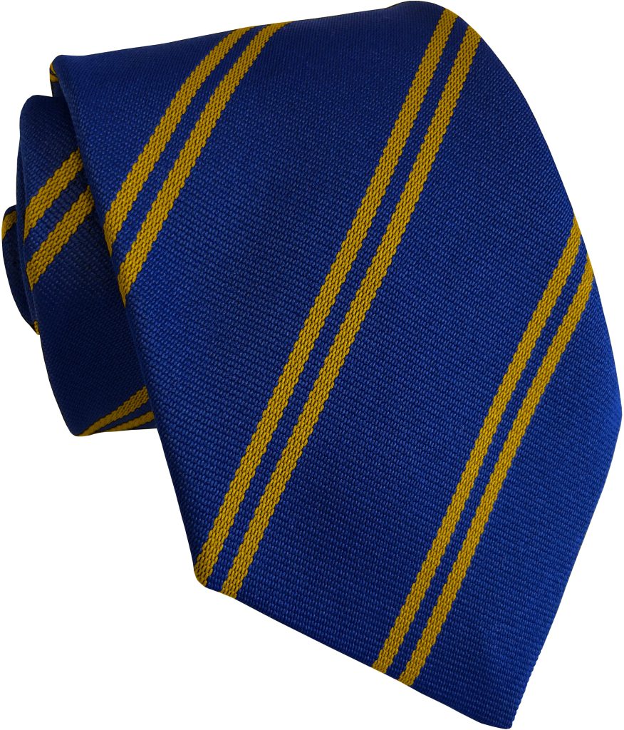 Royal Blue and Gold Double Stripe School Ties (Adult Reunion)